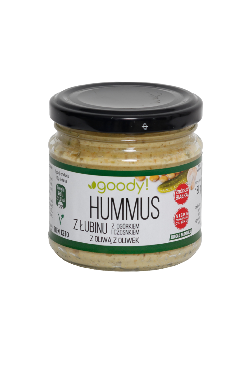 Hummus z łubinu z ogórkiem i czosnkiem 200g