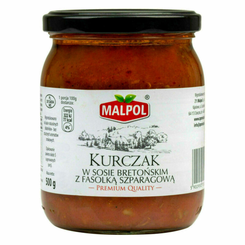 Kurczak w sosie bretońskim z fasolką szparagową 500g